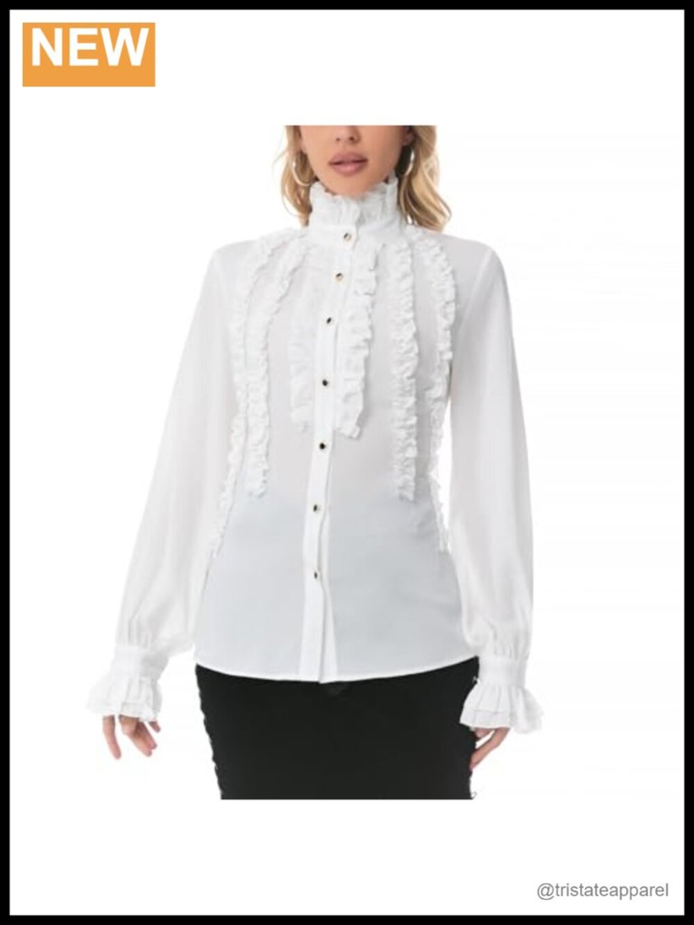 Victorian Gothic Vintage Pirate Blouse Renaissance Ruffled Shirt Long Sleeve